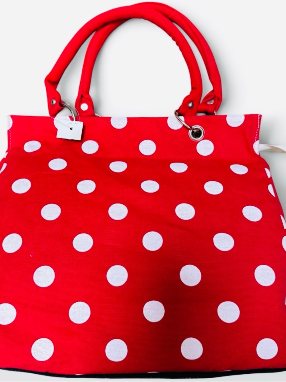 Red Polka Dot Tote Bag - Classic Women's Handbag